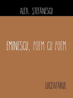 cover image of Eminescu, poem cu poem. Luceafărul